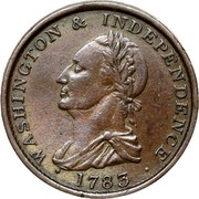 USA Copper 1783 KM# Tn38.4 Washington Pieces ∙ WASHINGTON & INDEPENDENCE ∙ coin obverse USA Copper 1783 KM# Tn38.4 Washington Pieces ∙ WASHINGTON & INDEPENDENCE ∙ coin obverse