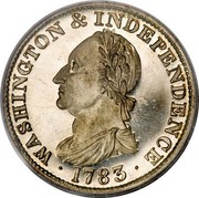 USA Copper 1783 KM# Tn83.4b Washington Pieces ∙ WASHINGTON & INDEPENDENCE ∙ coin obverse USA Copper 1783 KM# Tn83.4b Washington Pieces ∙ WASHINGTON & INDEPENDENCE ∙ coin obverse