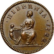 USA Farthing 1722 KM# 20 Hibernia ∙ HIBERNIA ∙ coin reverse USA Farthing 1722 KM# 20 Hibernia ∙ HIBERNIA ∙ coin reverse