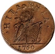 USA Halfpenny 1760 legend VOOE POPULI KM# Tn22 Hibernia Voce Populi ∙ HIBERNIA ∙ coin reverse USA Halfpenny 1760 legend VOOE POPULI KM# Tn22 Hibernia Voce Populi ∙ HIBERNIA ∙ coin reverse