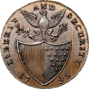 USA Halfpenny 1795 KM# Tn76.4 Washington Pieces LIBERTY AND SECURITY coin reverse USA Halfpenny 1795 KM# Tn76.4 Washington Pieces LIBERTY AND SECURITY coin reverse