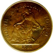 USA Halfpenny North American Token 1781 KM# Tn30 NORTH AMERICAN TOKEN coin obverse USA Halfpenny North American Token 1781 KM# Tn30 NORTH AMERICAN TOKEN coin obverse
