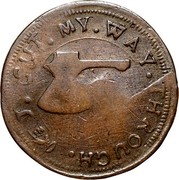 USA 3 Pence Higley Copper With Deer Token (1737) KM# Tn19 J CUT MY WAY THROUGH coin reverse USA 3 Pence Higley Copper With Deer Token (1737) KM# Tn19 J CUT MY WAY THROUGH coin reverse