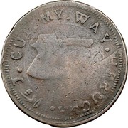 USA 3 Pence Higley Copper With Wheel 1737 KM# Tn20 J CUT MY WAY THROUGH coin reverse USA 3 Pence Higley Copper With Wheel 1737 KM# Tn20 J CUT MY WAY THROUGH coin reverse