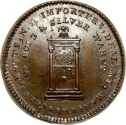 USA Motts Token 1789 KM# Tn52.2 IMPORTEERS , DEALERS, MANUFACTURES, MOTTS , N. Y. OF GOLD & SILVER WARES. coin obverse USA Motts Token 1789 KM# Tn52.2 IMPORTEERS , DEALERS, MANUFACTURES, MOTTS , N. Y. OF GOLD & SILVER WARES. coin obverse