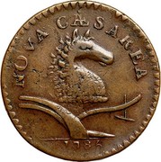 USA Nova Caesarea New Jersey 1786 KM# 9 NOVA CAESAREA coin obverse USA Nova Caesarea New Jersey 1786 KM# 9 NOVA CAESAREA coin obverse