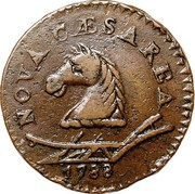 USA Nova Caesarea New Jersey 1788 KM# 18 NOVA CAESAREA coin obverse USA Nova Caesarea New Jersey 1788 KM# 18 NOVA CAESAREA coin obverse
