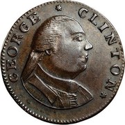 USA Nova Eborac EXCELSIOR 1787 KM# 5 GEORGE * CLINTON * coin obverse USA Nova Eborac EXCELSIOR 1787 KM# 5 GEORGE * CLINTON * coin obverse