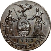USA Nova Eborac EXCELSIOR 1787 KM# 5 EXCELSIOR coin reverse USA Nova Eborac EXCELSIOR 1787 KM# 5 EXCELSIOR coin reverse
