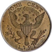 USA One Cent 1791 KM# Tn57 Washington Pieces ONE CENT coin reverse USA One Cent 1791 KM# Tn57 Washington Pieces ONE CENT coin reverse