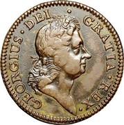USA Penny 1722 KM# 5 Rosa Americana GEORGIUS ∙ DEI ∙ GRATIA ∙ REX ∙ coin obverse USA Penny 1722 KM# 5 Rosa Americana GEORGIUS ∙ DEI ∙ GRATIA ∙ REX ∙ coin obverse