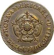 USA Penny 1722 KM# 4 Rosa Americana ROSA ∙ AMERICANA ∙ UTILE ∙ DULCI coin reverse USA Penny 1722 KM# 4 Rosa Americana ROSA ∙ AMERICANA ∙ UTILE ∙ DULCI coin reverse