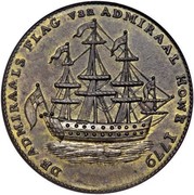 USA Rhode Island Ship Token 1779 KM# Tn27a Rhode Island Ship Tokens DE ADMIRALS FLAG VAN ADMIRAL HOVE 1779 coin obverse USA Rhode Island Ship Token 1779 KM# Tn27a Rhode Island Ship Tokens DE ADMIRALS FLAG VAN ADMIRAL HOVE 1779 coin obverse