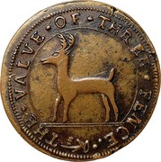 USA Three Pence Higley 1737 KM# Tn16 THE ∙ VALVE ∙ OF ∙ THREE ∙ PENCE coin obverse USA Three Pence Higley 1737 KM# Tn16 THE ∙ VALVE ∙ OF ∙ THREE ∙ PENCE coin obverse
