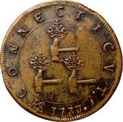 USA Three Pence Higley 1737 KM# Tn16 CONNECTICVT . coin reverse USA Three Pence Higley 1737 KM# Tn16 CONNECTICVT . coin reverse