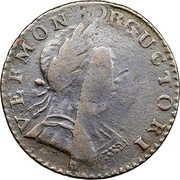 USA Vermon 1788 KM# 10 Vermont Coppers VERMON OBGUCTORI coin obverse USA Vermon 1788 KM# 10 Vermont Coppers VERMON OBGUCTORI coin obverse