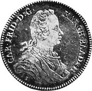 Germany 1/2 Thaler 1747 S BC KM# 93 Baden-Durlach Line / Grand Duchy / Regular Coinage coin obverse Germany 1/2 Thaler 1747 S BC KM# 93 Baden-Durlach Line / Grand Duchy / Regular Coinage coin obverse