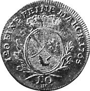 Germany 10 Kreuzer (Zehner) 1765 S/W KM# 110 Baden-Durlach Line / Grand Duchy / Regular Coinage coin reverse