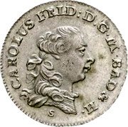 Germany 10 Kreuzer (Zehner) 1767 S/W KM# 119 Baden-Durlach Line / Grand Duchy / Regular Coinage coin obverse