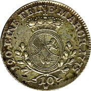 Germany 10 Kreuzer (Zehner) 1775 H/W KM# 122 Baden-Durlach Line / Grand Duchy / Regular Coinage coin reverse