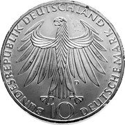 Germany 10 Mark 1972 D KM# 132 Commemorative Coinage coin obverse