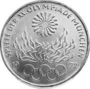 Germany 10 Mark 1972 F KM# 135 Commemorative Coinage coin reverse