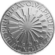 Germany 10 Mark 1972 G KM# 134.1 Commemorative Coinage coin reverse