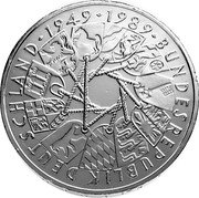 Germany 10 Mark 1989 G KM# 173 Commemorative Coinage coin reverse