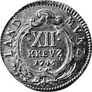 Germany 12 Kreuzer (3 Batzen) 1746 CBC KM# 91 Baden-Durlach Line / Grand Duchy / Regular Coinage coin reverse
