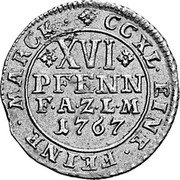 Germany 16 Pfennige (4 Groschen) 1767 KM# 55 Anhalt-Zerbst / Principality Regular Coinage coin reverse