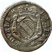 Germany 2 Kreuzer (1/2 Batzen) 1742 KM# 88 Baden-Durlach Line / Grand Duchy / Regular Coinage coin obverse