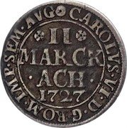 Germany 2 Marck 1727 KM# 39 Free City / Standard Coinage coin obverse
