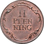 Germany 2 Pfenning 1757 KM# 233 Brandenburg-Ansbach coin reverse Germany 2 Pfenning 1757 KM# 233 Brandenburg-Ansbach coin reverse