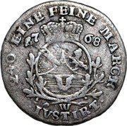 Germany 5 Kreuzer 1768 S KM# 118 Baden-Durlach Line / Grand Duchy / Regular Coinage coin reverse