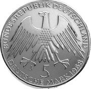 Germany 5 Mark 1968 J KM# 121 Commemorative Coinage coin obverse