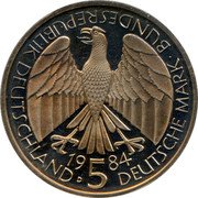 Germany 5 Mark 1984 D KM# 160 Commemorative Coinage coin obverse Germany 5 Mark 1984 D KM# 160 Commemorative Coinage coin obverse