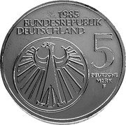 Germany 5 Mark 1985 F KM# 162 Commemorative Coinage coin obverse Germany 5 Mark 1985 F KM# 162 Commemorative Coinage coin obverse