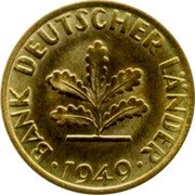 Germany 5 Pfennig 1949 F KM# 102 Federal Republic / Standard Coinage coin obverse