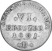 Germany 6 Kreuzer KM# 16 Brandenburg-Ansbach-Bayreuth / Margraviate / Regular Coinage coin reverse