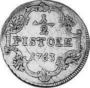 Germany 1/2 Pistole 1763 KM# 113 Hildesheim / Bishopric / Regular Coinage coin reverse
