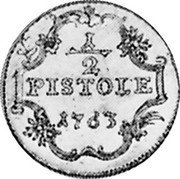 Germany 1/2 Pistole 1763 KM# 112 Hildesheim / Bishopric / Regular Coinage coin reverse