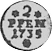 Germany 2 Pfenning 1735 KM# 268 Brunswick-Lüneburg-Calenberg-Hannover / Electorate / Regular Coinage coin reverse Germany 2 Pfenning 1735 KM# 268 Brunswick-Lüneburg-Calenberg-Hannover / Electorate / Regular Coinage coin reverse