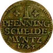 Germany Pfenning 1743 IBH KM# 215.3 Brunswick-Lüneburg-Calenberg-Hannover / Electorate / Regular Coinage coin reverse