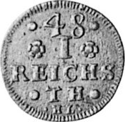 Germany 1/48 Thaler (4-1/2 Pfennig) 1711 HL KM# 122 Lippe-Detmold / Countship / Regular Coinage coin reverse Germany 1/48 Thaler (4-1/2 Pfennig) 1711 HL KM# 122 Lippe-Detmold / Countship / Regular Coinage coin reverse