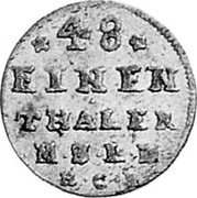 Germany 1/48 Thaler (Schilling) 1750 HCB KM# 27 Mecklenburg-Strelitz / Duchy / Regular Coinage coin reverse Germany 1/48 Thaler (Schilling) 1750 HCB KM# 27 Mecklenburg-Strelitz / Duchy / Regular Coinage coin reverse