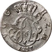 Germany 1/6 Thaler (1/4 Gulden) 1757 HCB KM# 39 Mecklenburg-Strelitz / Duchy / Regular Coinage coin obverse Germany 1/6 Thaler (1/4 Gulden) 1757 HCB KM# 39 Mecklenburg-Strelitz / Duchy / Regular Coinage coin obverse