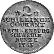 Germany 2 Schilling (Doppelschilling) 1763 KM# 205 Mecklenburg-Schwerin / Duchy / Regular Coinage coin reverse Germany 2 Schilling (Doppelschilling) 1763 KM# 205 Mecklenburg-Schwerin / Duchy / Regular Coinage coin reverse