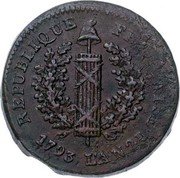 Germany 2 SOLS 1793 KM# 602 Mainz / French Occupation / Siege Coinage coin obverse