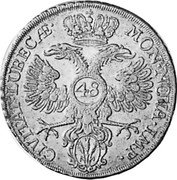 Germany 48 Schilling (Courantthaler) 1752 JJJ KM# 168.4 Lübeck / Free City / Regular Coinage coin obverse Germany 48 Schilling (Courantthaler) 1752 JJJ KM# 168.4 Lübeck / Free City / Regular Coinage coin obverse