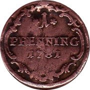 Germany Pfenning 1781 KM# 85 Löwenstein-Wertheim-Rochefort / Principality coin reverse